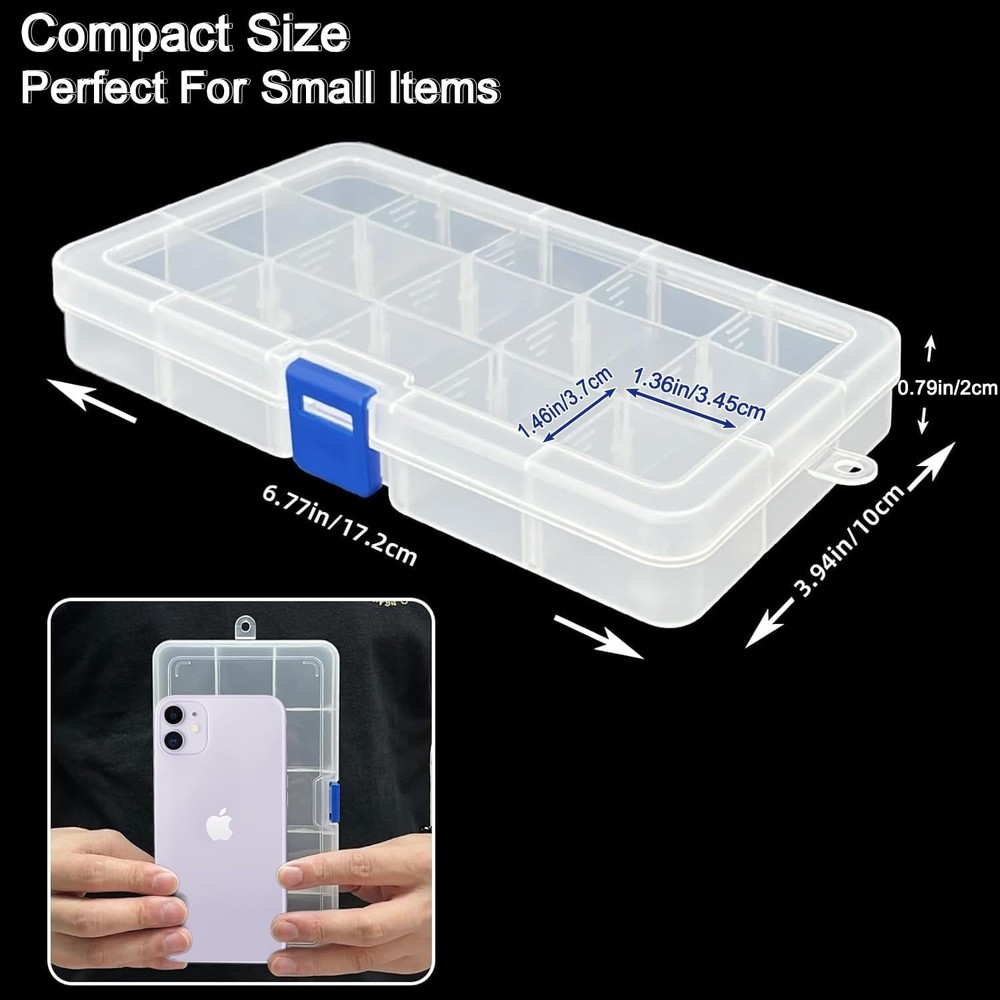 DUOFIRE Plastic Organizer Container Storage Box Adjustable 3 pack, white