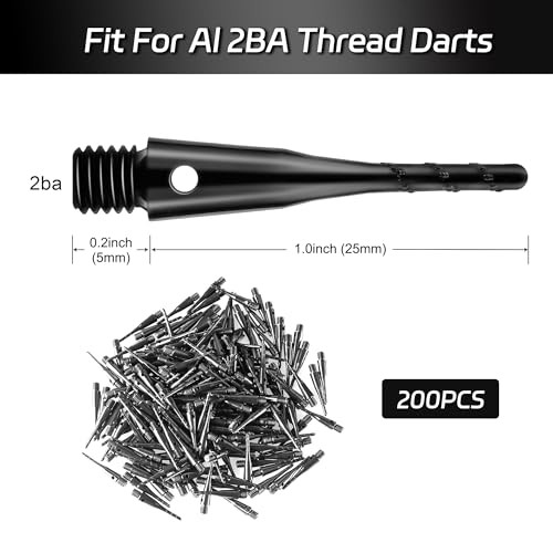 Darts Soft Tip,2BA Thread Soft Tip Dart Point 200 Pack, Plastic Tip Dart
