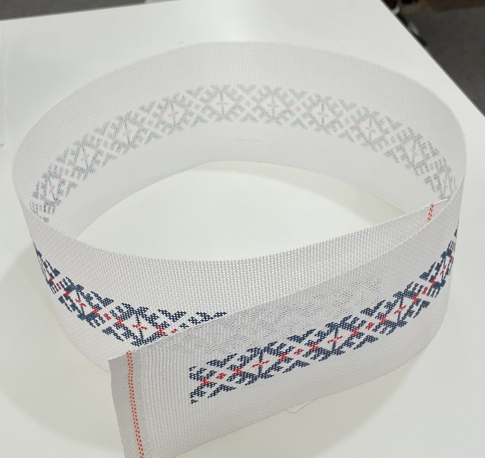 Hand painted Needlepoint Canvas belt 13 ct repeating 2 color pattern unisex