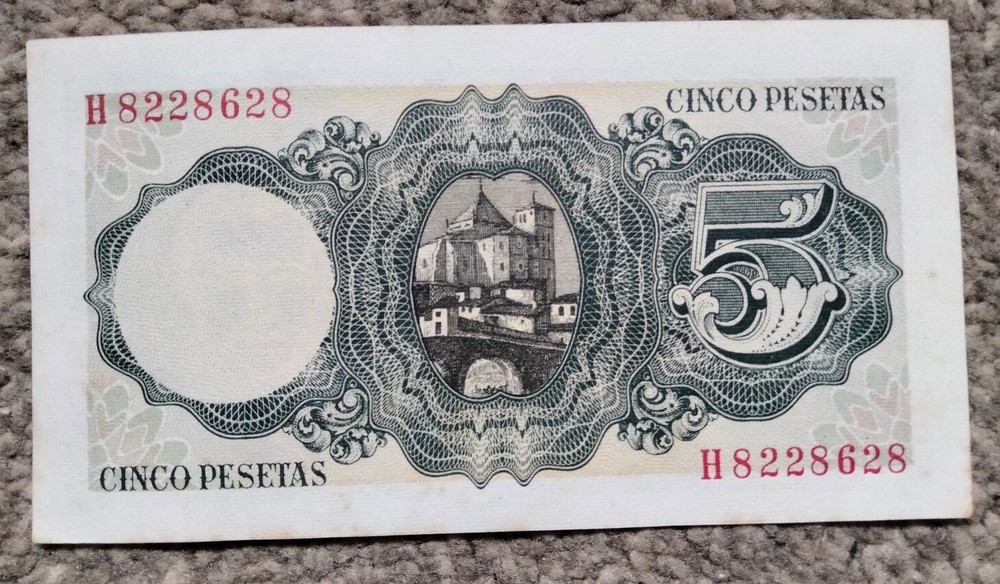 Spain 5 Pesetas 1951 P140a  EF+