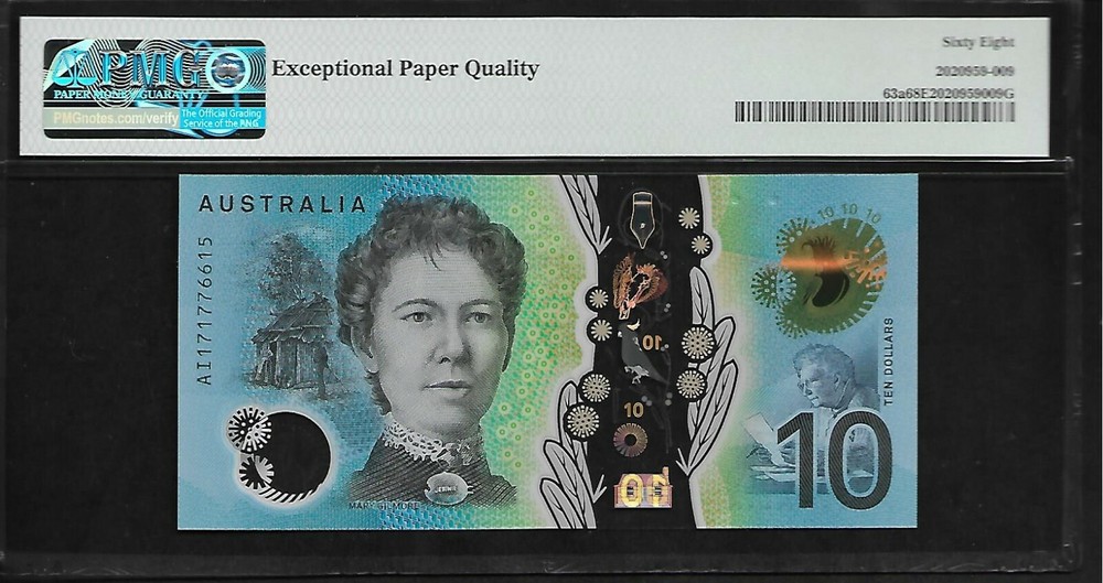 Australia 10 Dollars 2017 PMG 68 EPQ UNC P#63a Polymer