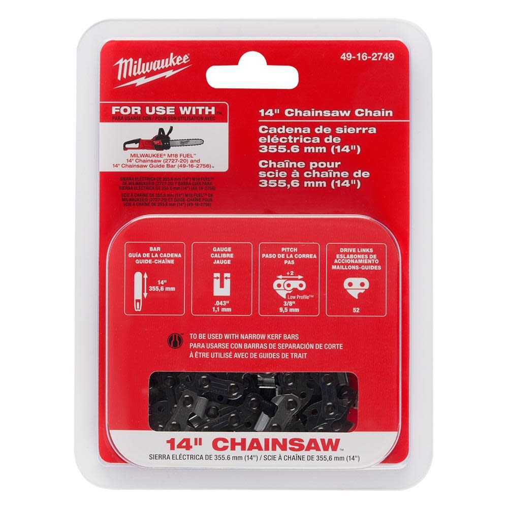 Milwaukee 14Inch Chainsaw Chain