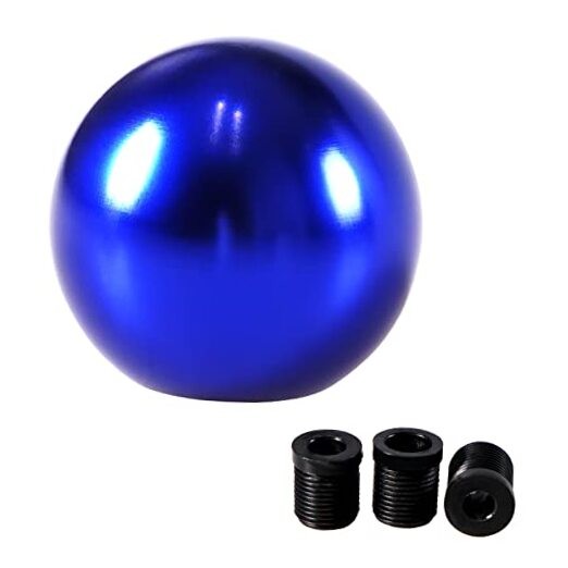 Universal Round Ball Gear Shift Knob,Chrome Finish Aluminum Shifter Knobs Blue
