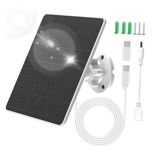 5W Quick Charging for Ring Spotlight Camera Solar Panel, IP67 Weather