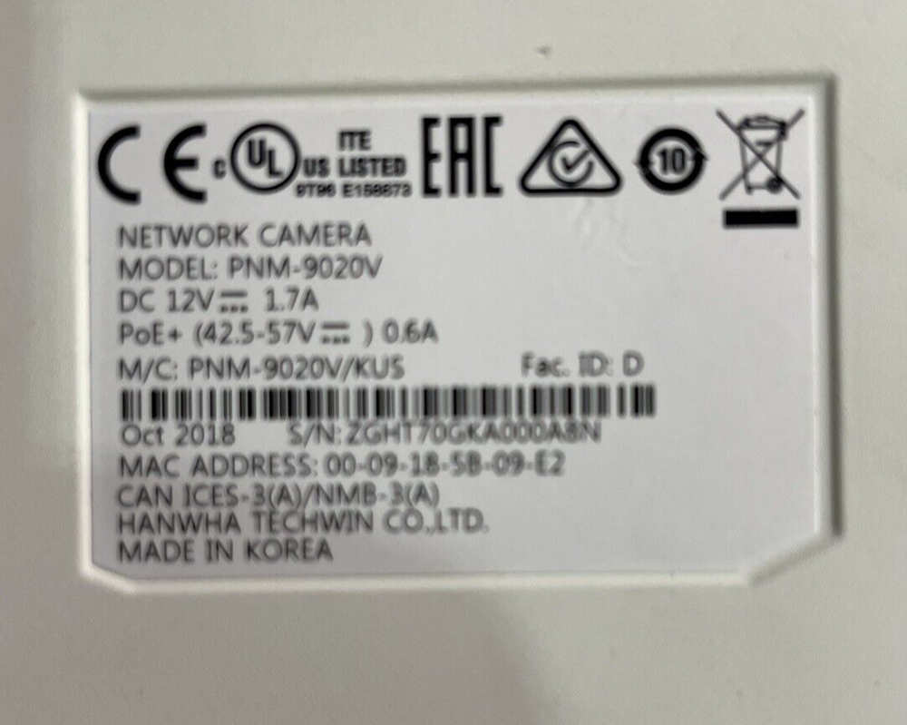 Hanwha Techwin - Wisenet 7.3MP Multi-sensor Dome Camera, PNM-9020V