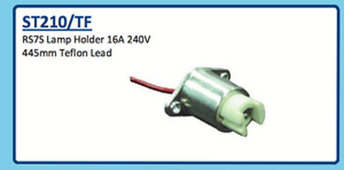 RS7S LAMP HOLDER 16A 240V 445mm TEFLON LEAD ST210/TF