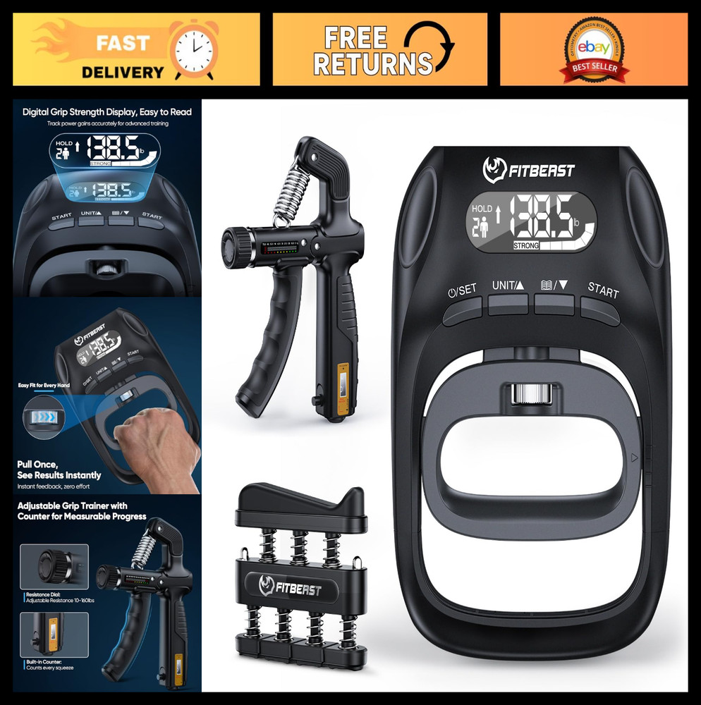 Grip Strength Tester Set - Hand Strengthening Tools for Progress Tracking & Reco