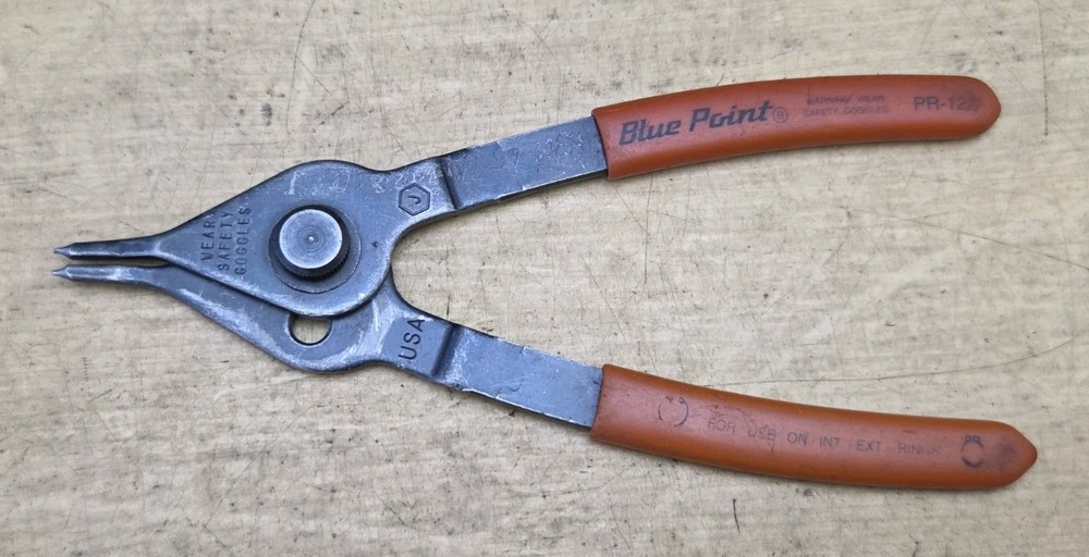 Blue Point PR12A  - 6" Long Straight Fixed Tip Convertible Snap Ring Pliers