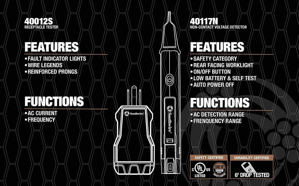 3 Piece Electrical Test Kit Digital Manual Ranging Multimeter LED Indicator