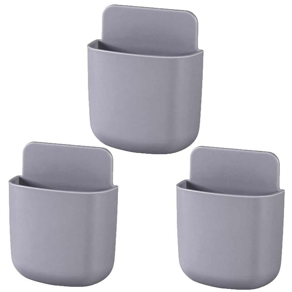3 Pack Remote Control Holder Wall Mount Phone Charging Organizer Pen Storage