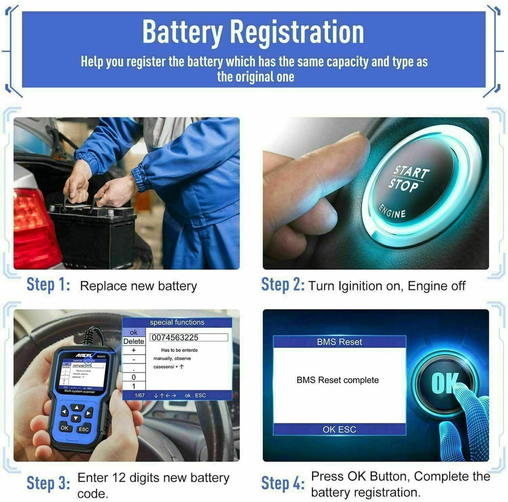 ANCEL BM500 All System OBD2 Scanner Code Reader for BMW Mini Car Diagnostic Scan