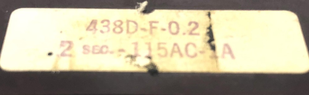 Artisan Time Capsule Solid State Time Relay 438D-F-0.2 USED