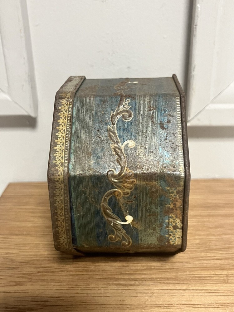 Rustic Tin Container Octagon Rusty
