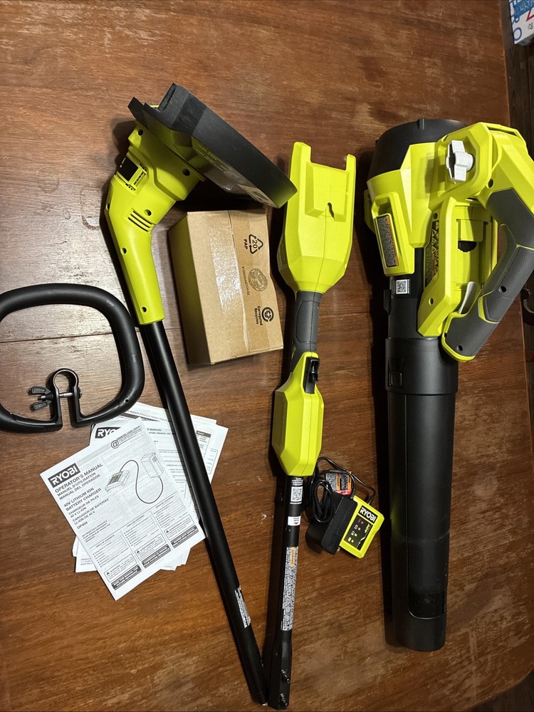 String Trimmer 120 MPH Blower Combo 2-Tools 40V Cordless 4.0 Ah Charger Battery