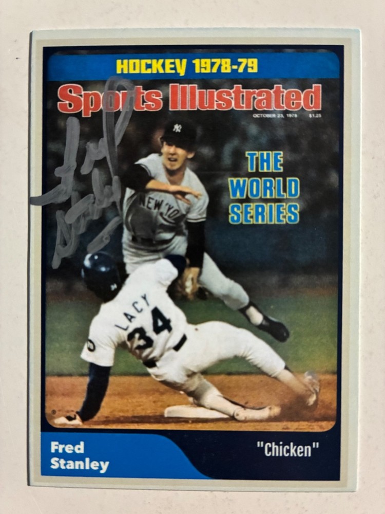 FRED STANLEY autograph NEW YORK YANKEES WORLD SERIES Champ SI custom card signed