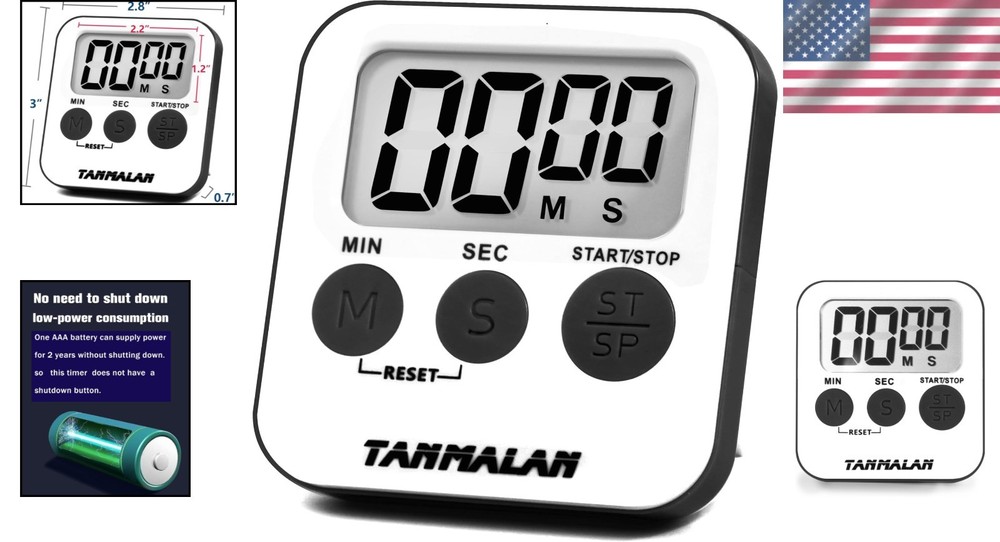 Compact Kitchen Timer with Magnetic Back - Ideal for Cooking & Teaching