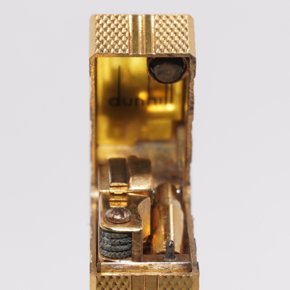 Dunhill Lighter Gold Burley Pattern_Three lines_Ultrasonically cleaned_Working