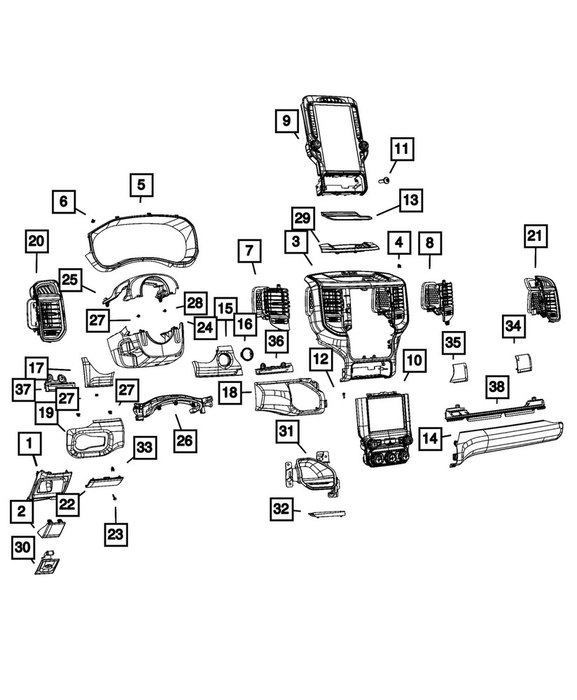 Genuine Mopar Ignition Switch Trim Ring 6YS60XSAAA