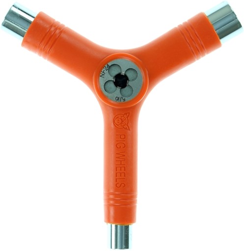 PIG SKATE SKATE TOOL-NEON ORANGE tri-socket threader