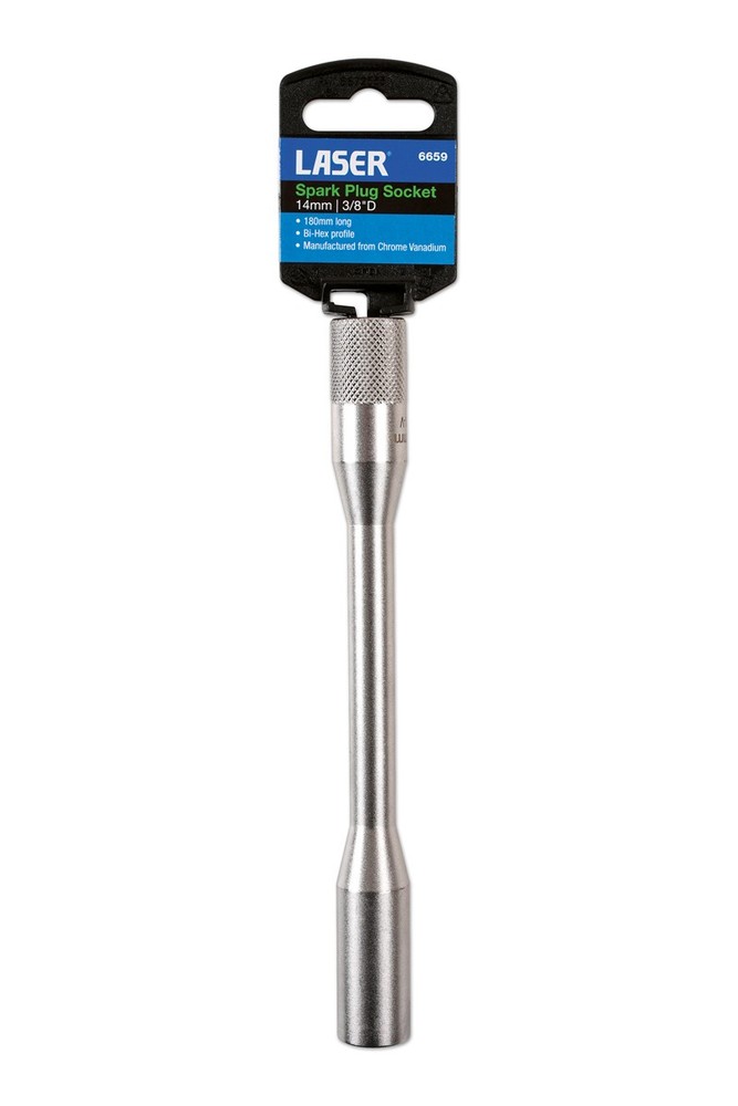 Laser Tools Long Spark Plug Socket 3/8"D 14mm 6659