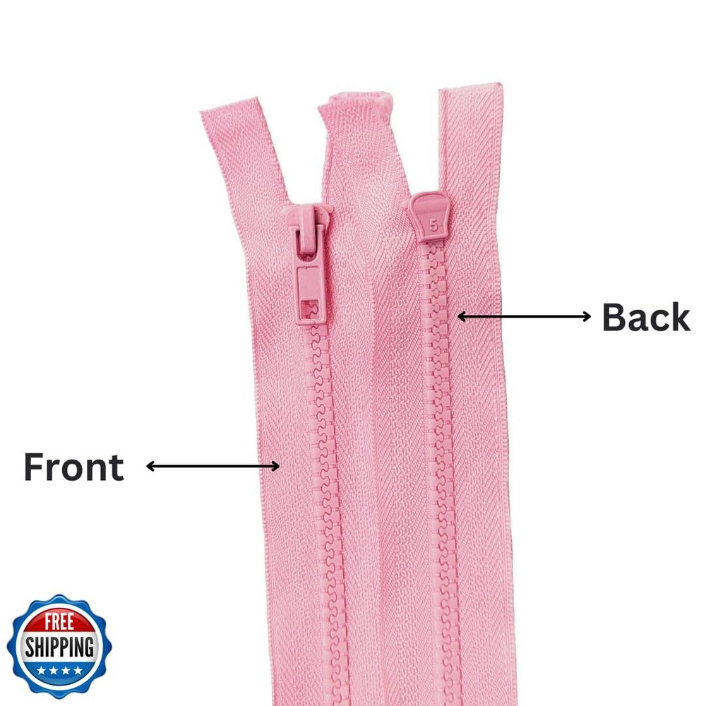 KGS Separating Jacket Zippers for Sewing | 2 Pieces/Pack | #5 Molded Plastic