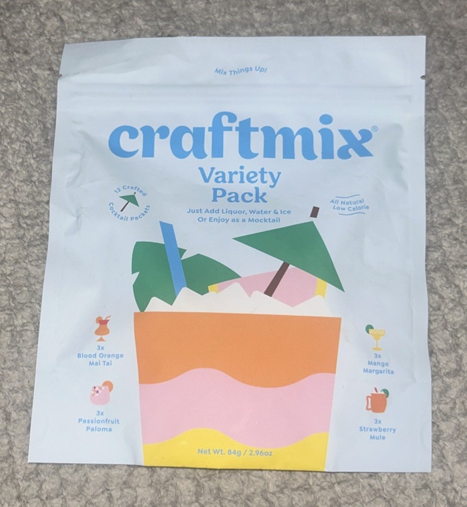Craftmix ~ Cocktail Mix Packets ~ Variety Pack ~ 12 Packets ~ 2.96oz ~ Sealed