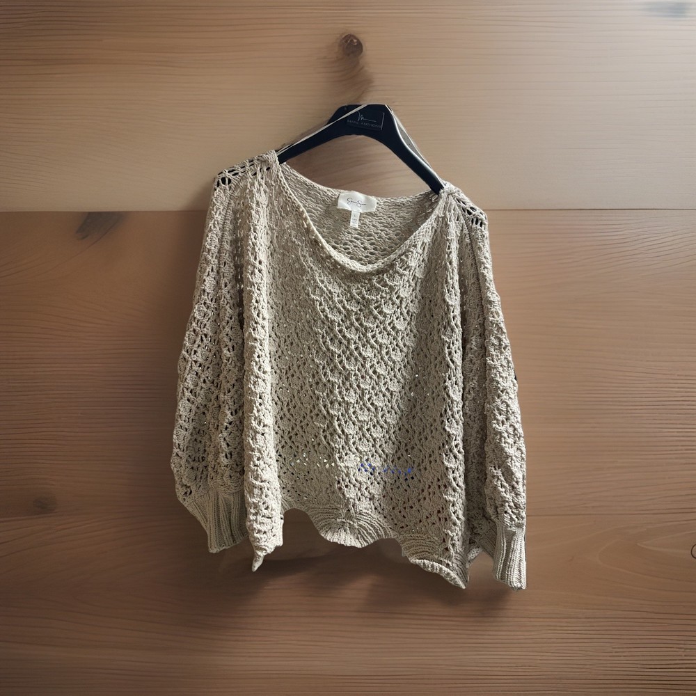 Jessica Simpson Beige Size L Pullover Crochet  Sweater