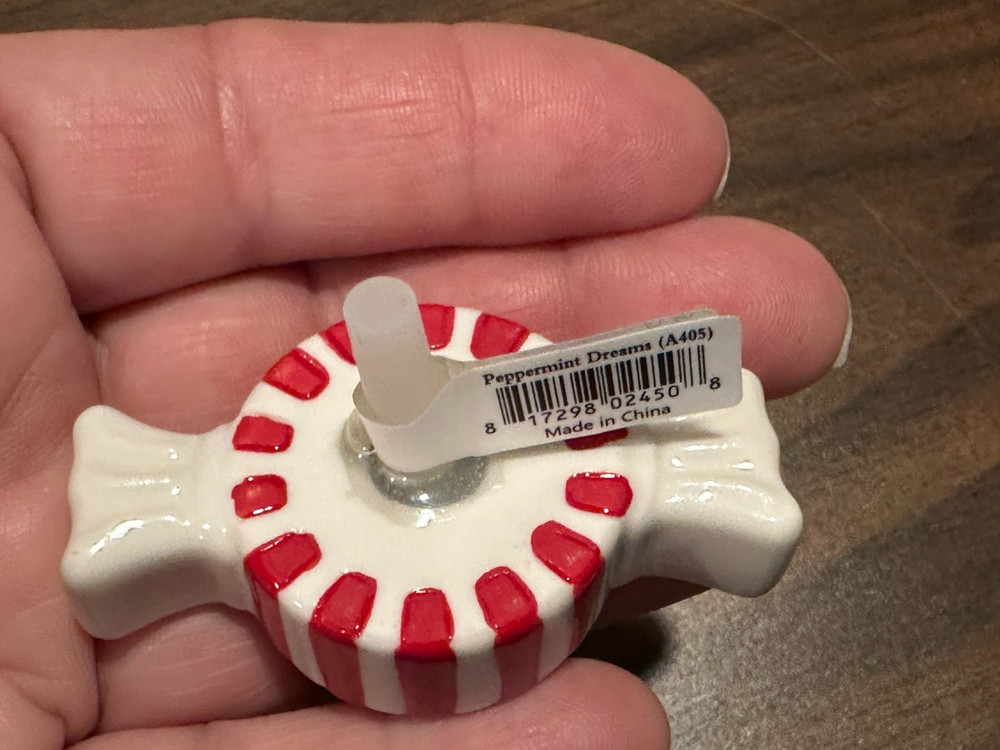 Nora Fleming Peppermint Dreams Candy Mini Christmas Ceramic Platter Charm NEW