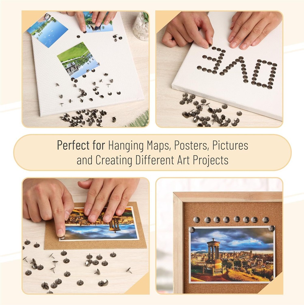 Mr. Pen- Thumb Tacks, 500 Pack, Black, Flat Push Pins, Thumbtack, Black