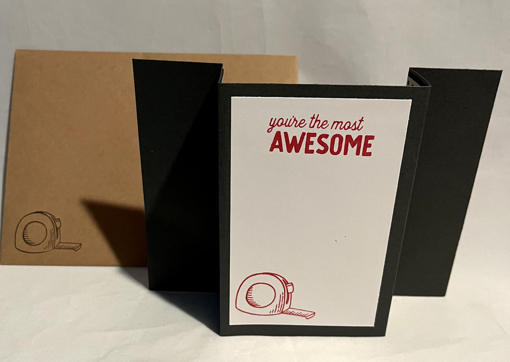 Stampin' Up! 3D Workbench and Tool Themed Fun Fold Birthday Card-Handmade
