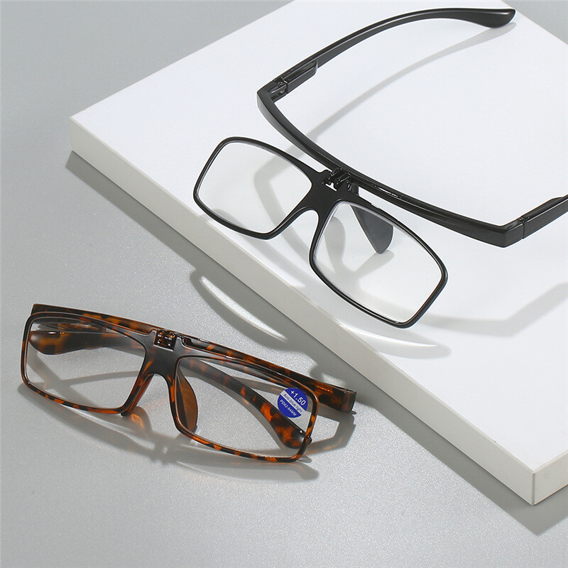 2pcs Flip Up Down Reading Glasses Anti Blue Light Foldable Presbyopic Eyeglass