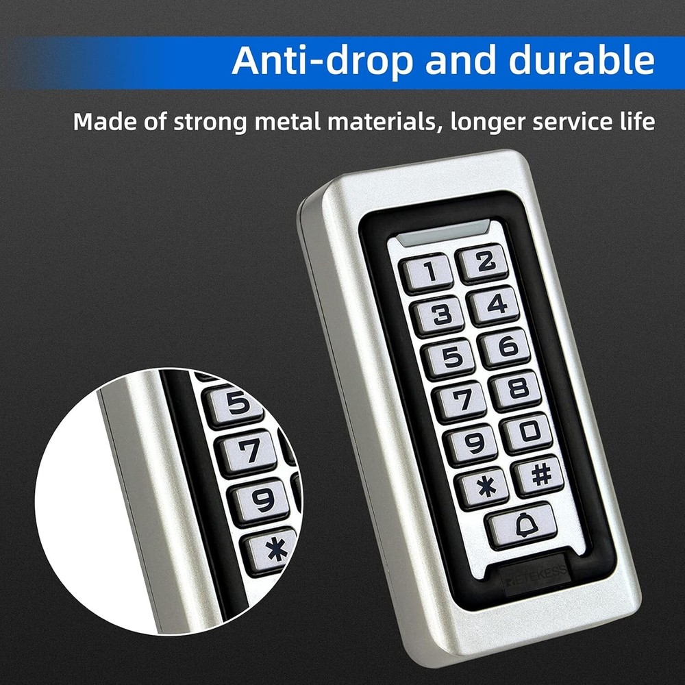 Access Control Keypad Stand Alone Door Metal Wired Password Pin Code Security