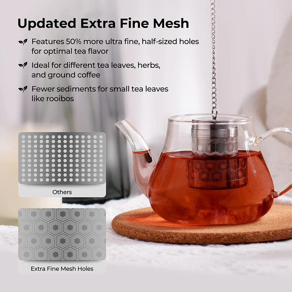 Tea Strainers for Loose Tea, Extra Fine Mesh Tea Infuser, 304 Stainless Steel &
