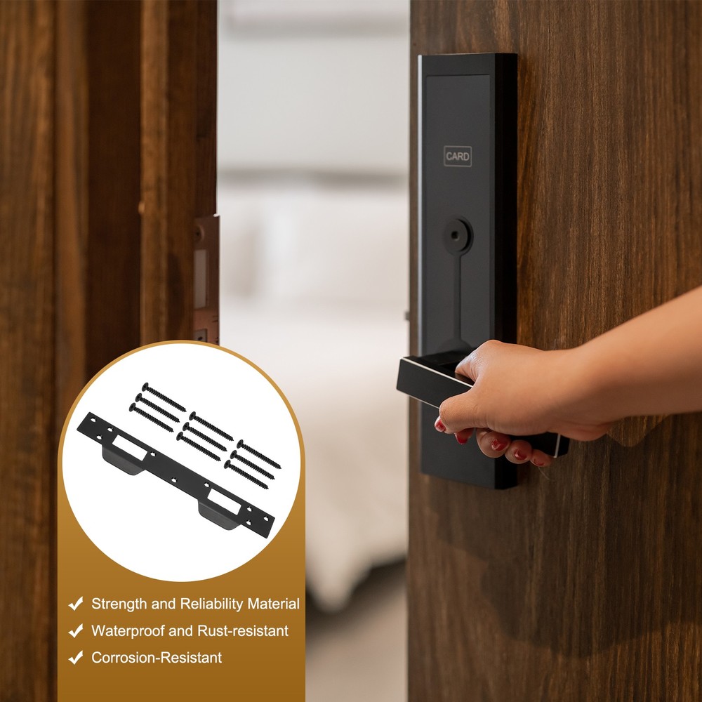 11" x 2 5/16" Security Door Lock Plate (Black)