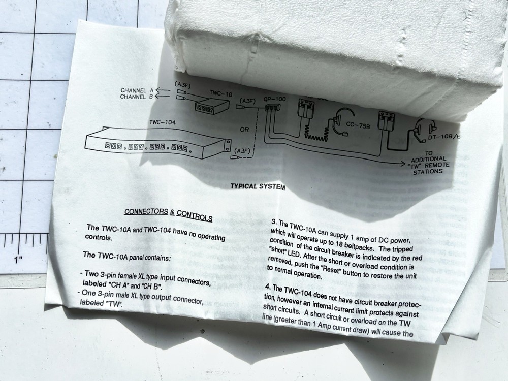 Clear-Com TWC10A 2 Channel A/B Switcher