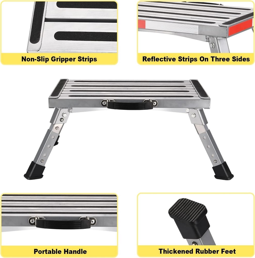 Safety RV Steps, Yagud Height Adjustable Folding Platform Step
