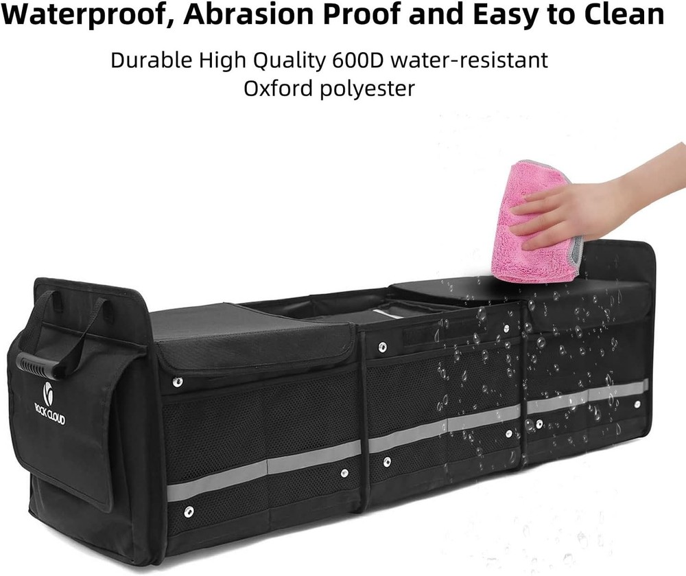 Ultimate Car Trunk Organizer with Cooler Bag - 80L Capacity, Multi-Compartment