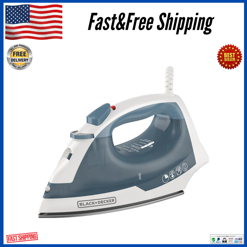 BLACK+DECKER Easy Steam Compact Iron for Clothes, Automatic Shutoff, Anti-Drip..