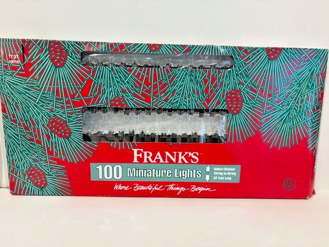 Vintage FRANK'S MINIATURE CHRISTMAS LIGHTS Tested