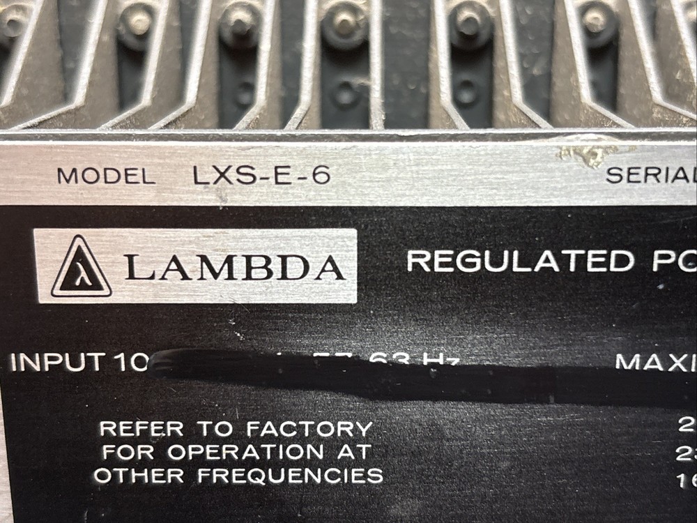 TDK LAMBDA ELECTRONICS MODEL LXS-E-6 REGULATED POWER SUPPLY VEECO USED UNTESTED