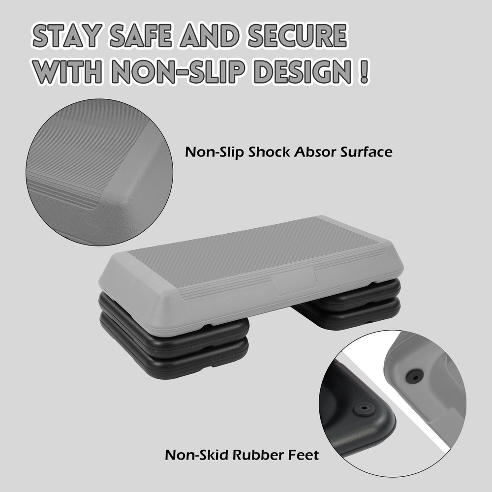 Step Aerobic Platform, 28''x 14'', Gray