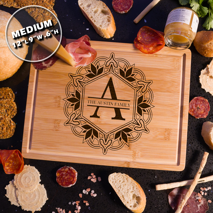 Custom Bamboo Cutting Board Personalized Charcuterie Board Engraved Wedding Gift