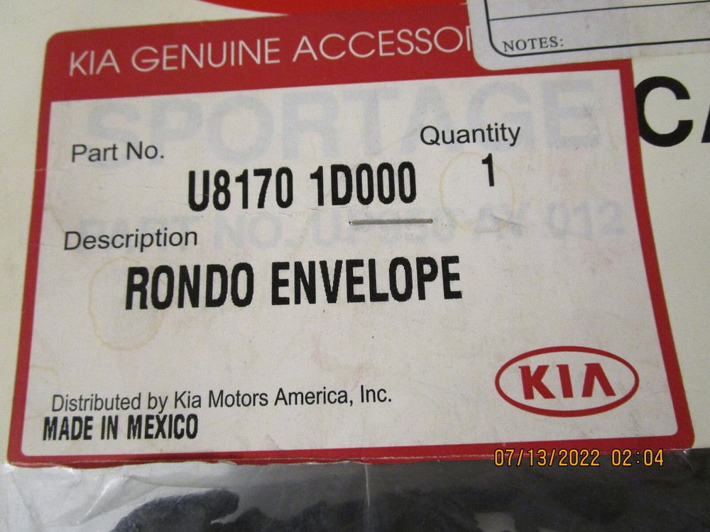 Genuine Kia OEM U81701D000 Cargo Net