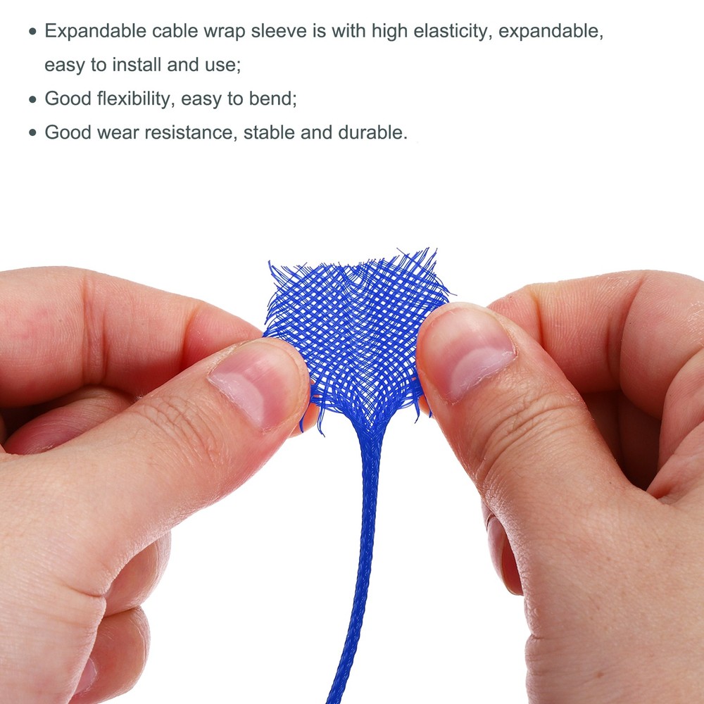 Expandable Sleeving 1/8-inch 100ft Cable Sleeve Blue