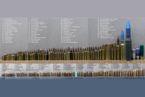 Bullet Caliber Comparison Chart Poster 16"x24" Poster