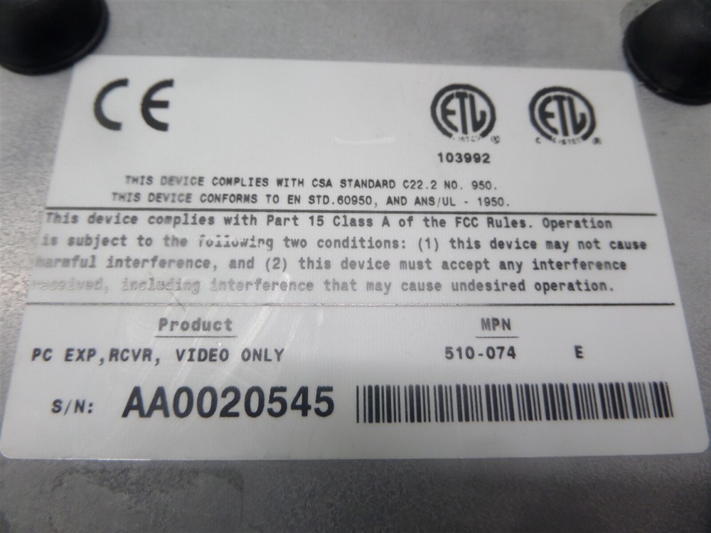 Cybex PC Expander Video 510-074 E Receiver