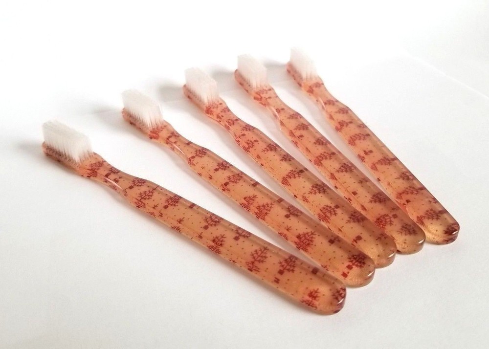 10-PACK Vintage NEW Designer Toothbrush FUN Peach