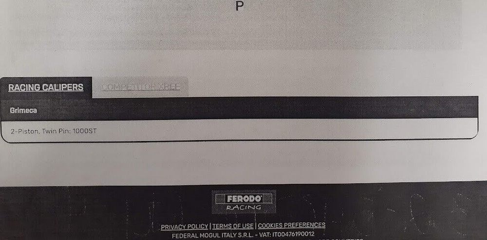 Set Of Two Piston Grimeca Brake Pads
