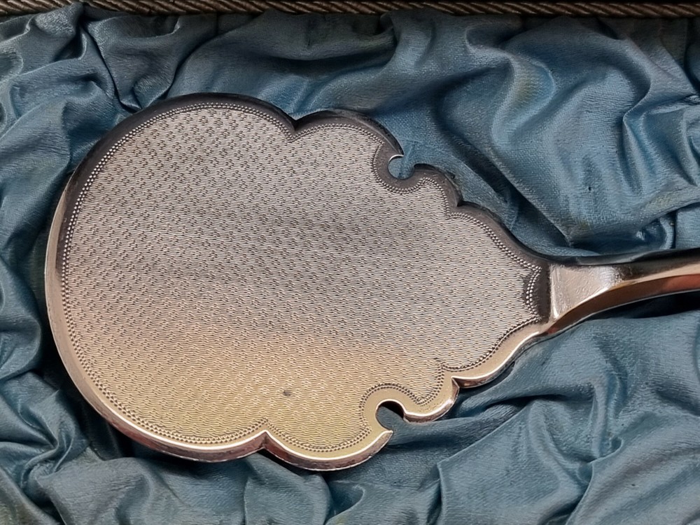 Antique Silver Cake Server Spoon by Van Kempen for Hubert Brussels. Superb Boxed