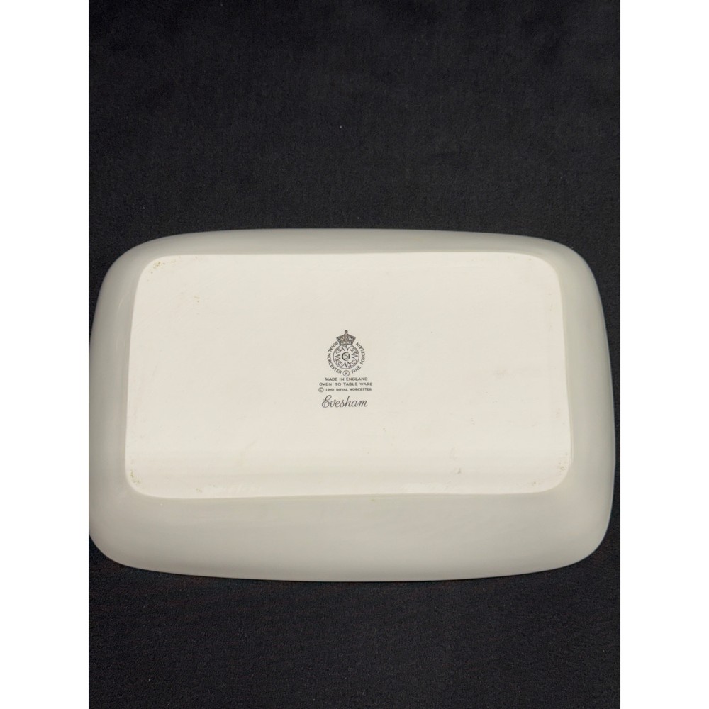 Vintage Royal Worcester Evesham Gold Oven-to-Table Rectangular Serving Dish
